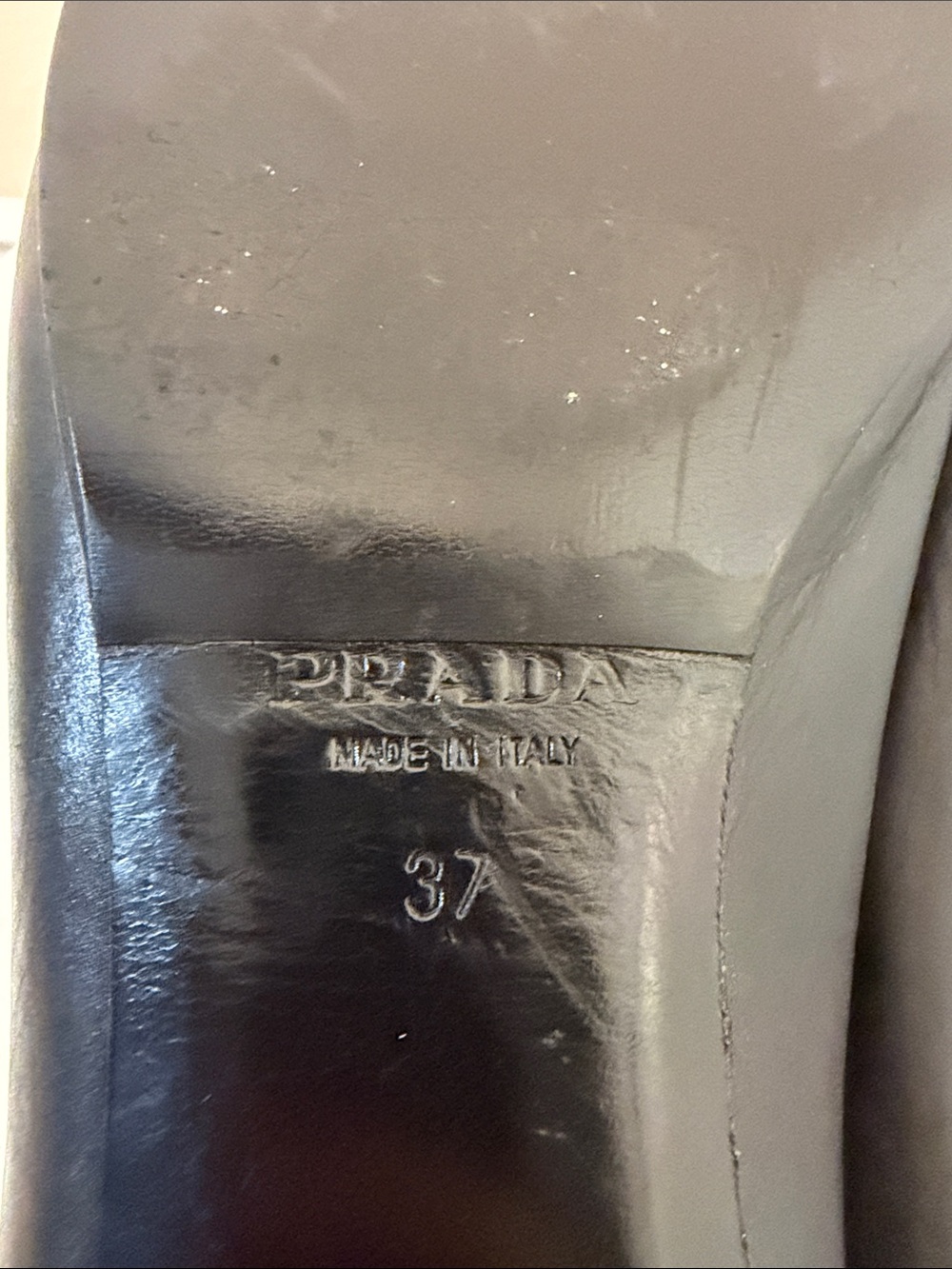 Prada Cavallino Leopard Trim Round Cap Toe Ballerina Flat Sz 37 US 6.5 - Picture 12 of 12